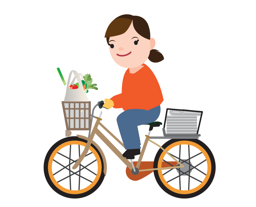 荷物をいっぱい積んだ自転車