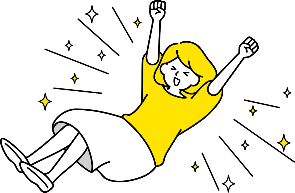 やったーと喜ぶ女性